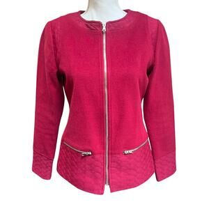 109°F Winter Wraps Quilted Zip Front Fleece Jacket Red Women’s Small Coat